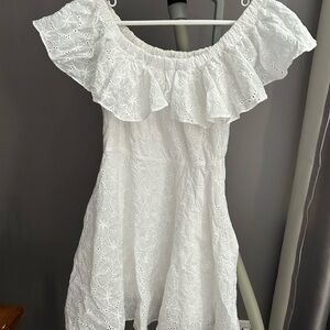 Lulu's White Eyelet Mini Dress